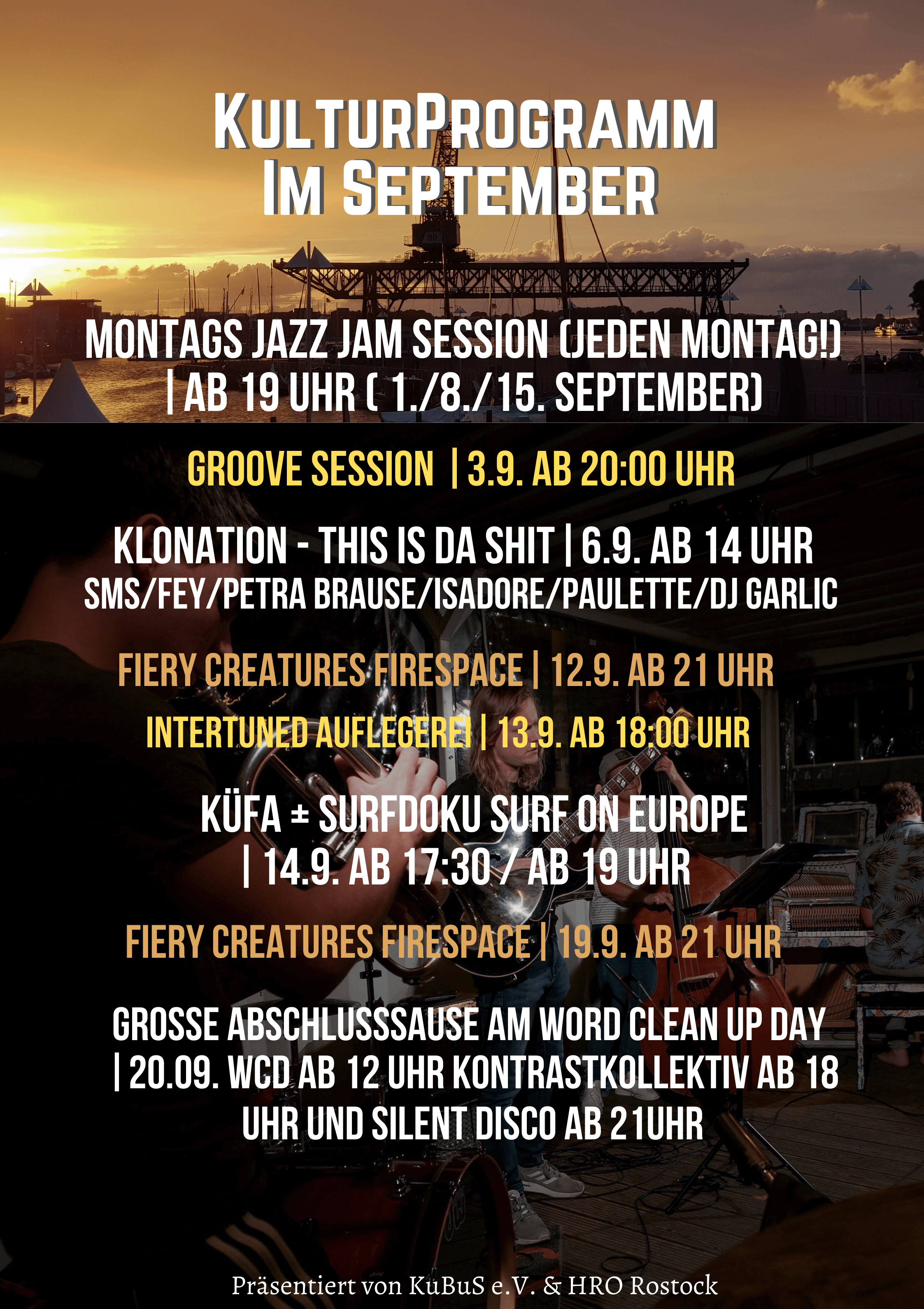 Kulturprogramm Hafendommel September 2025 Kulturprogramm Hafendommel August 2025
